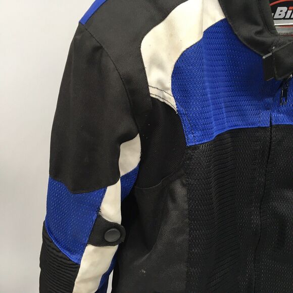 Bilt BLM 1 Motorcycle Jacket Siz M  Black White Blue  Mesh Padded Motocross Dirt - Picture 3 of 9